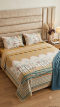 GHOOMAR PURE ORGANIC COTTON BEDSHEET (King-Size:108x108)