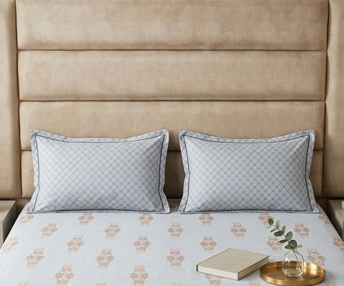 GHOOMAR PURE ORGANIC COTTON BEDSHEET (King-Size:108x108)