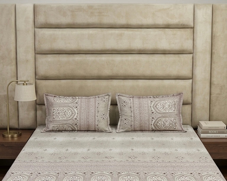 GHOOMAR PURE ORGANIC COTTON BEDSHEET (King-Size:108x108)